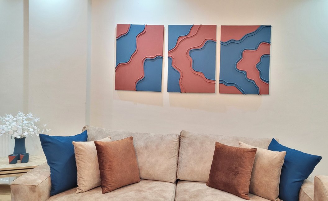 Pamuklu Bez Üzerine Canvas Soyut Tablo - Görsel 4