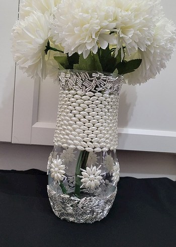 Süslemeli Cam Vazo (Paşabahçe) (Cam Ürün Elden Teslim,kargo yok) - Görsel 2