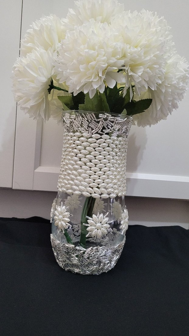 Süslemeli Cam Vazo (Paşabahçe) (Cam Ürün Elden Teslim,kargo yok) - Görsel 2