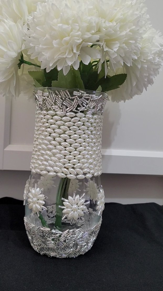 Süslemeli Cam Vazo (Paşabahçe) (Cam Ürün Elden Teslim,kargo yok) - Görsel 3