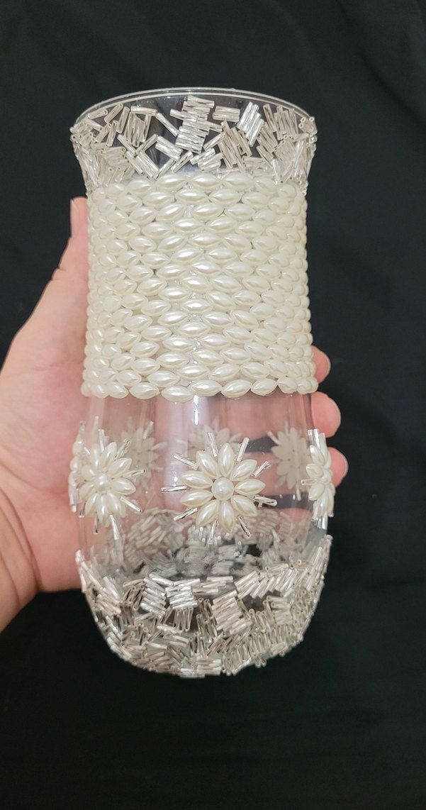 Süslemeli Cam Vazo (Paşabahçe) (Cam Ürün Elden Teslim,kargo yok) - Görsel 4