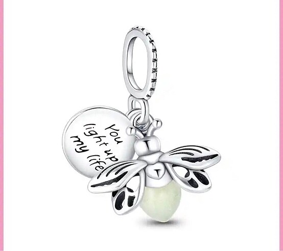 Orijinal S925 gümüş ışıklı charm