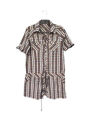 Kadın Ekoseli Tunik Gömlek L XL