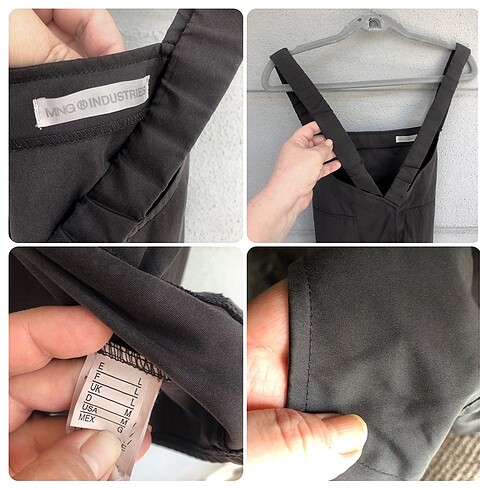 l Beden gri Renk #Mango Sırtı Çapraz Detaylı Bluz L