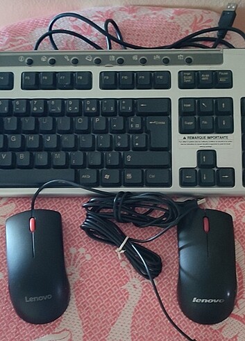 Hp lenova mouse ve hp klavye