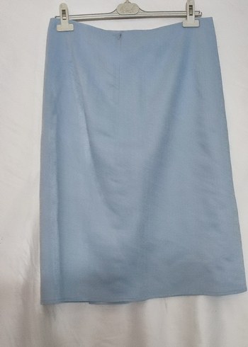 Mavi Düğmeli Midi Kot Kadın Pantolon - Görsel 2