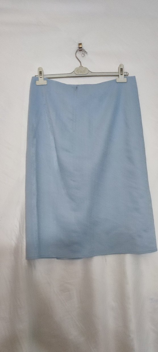 Mavi Düğmeli Midi Kot Kadın Pantolon - Görsel 2