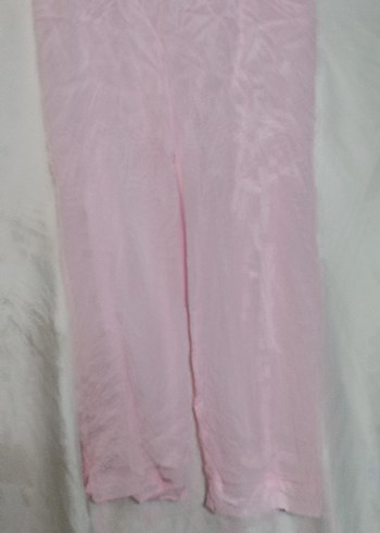 Düğmeli Pembe Keten Kadın Gömlek - Görsel 2