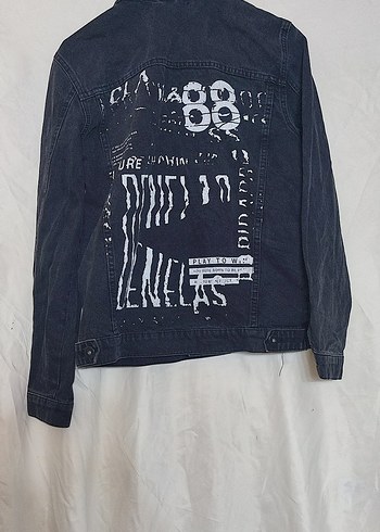 Gri Düğmeli Kadın Denim Ceket - Görsel 2