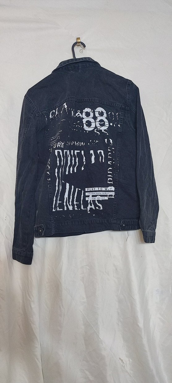 Gri Düğmeli Kadın Denim Ceket - Görsel 2