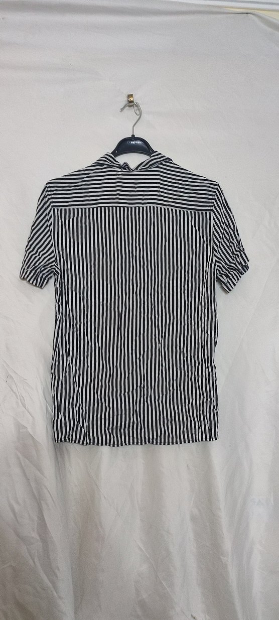 kadın Zebra Desenli Kısa Kollu Gömlek - Görsel 2