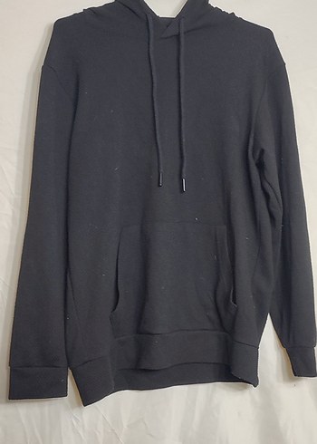Siyah Kapüşonlu Kadın Sweatshirt