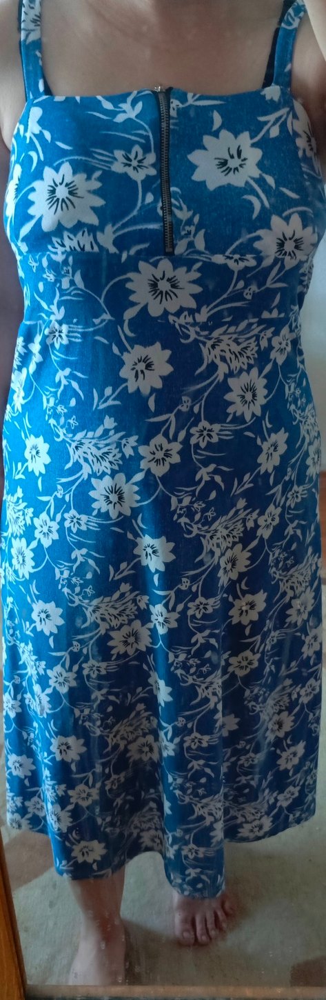 Mavi Çiçekli Bohem Hamile Elbisesi - Görsel 2