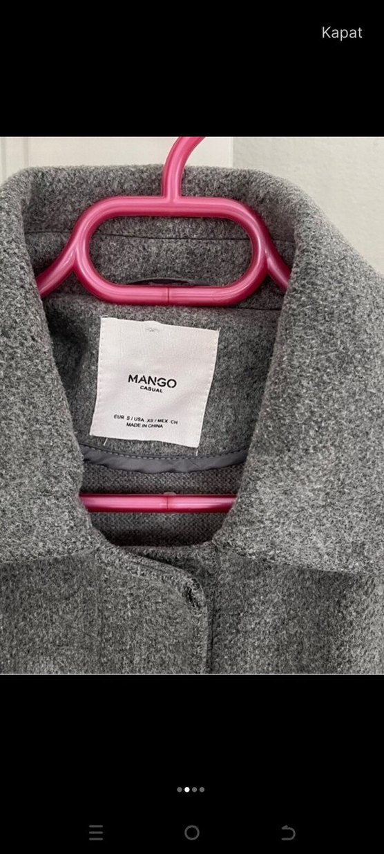 Gri Düz Kesim Kadın Kaban - Görsel 2