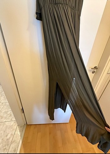 zara marka uzun yeşil elbise - Görsel 6