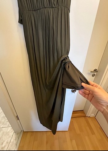 zara marka uzun yeşil elbise - Görsel 7