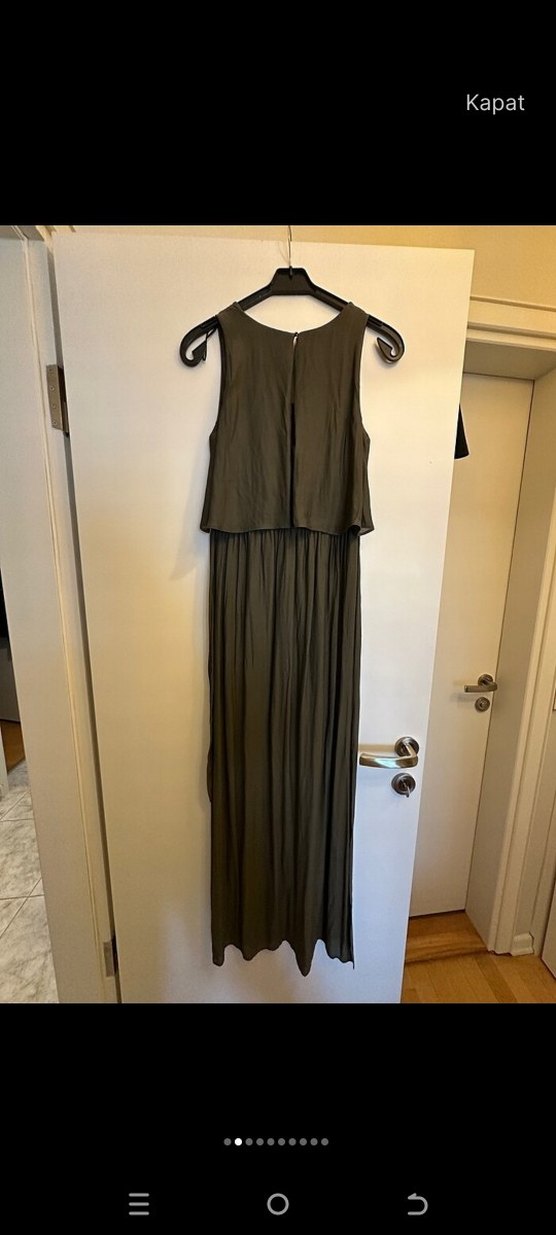 zara marka uzun yeşil elbise - Görsel 2