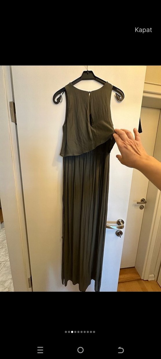 zara marka uzun yeşil elbise - Görsel 3