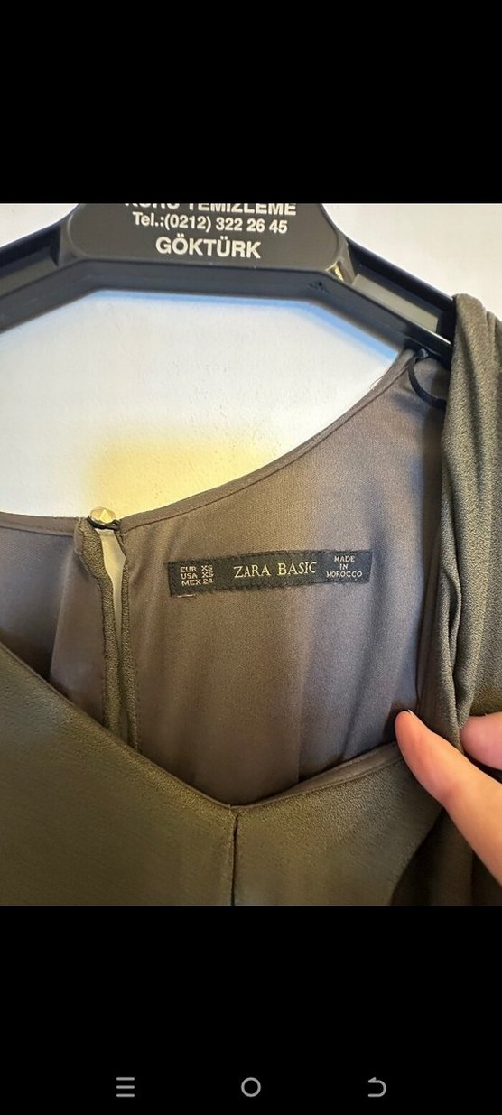 zara marka uzun yeşil elbise - Görsel 5