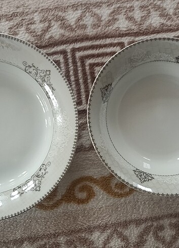Beden beyaz Renk 6'lı desenli yemek tabağı