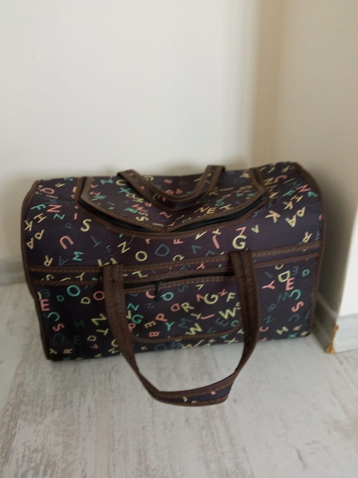 Kahverengi Harf Desenli Seyahat Düzenleyici Set - Görsel 5