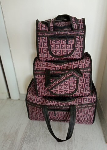 Renkli Baskılı Pembe Bebek ve günlük Çanta Seti - Görsel 2