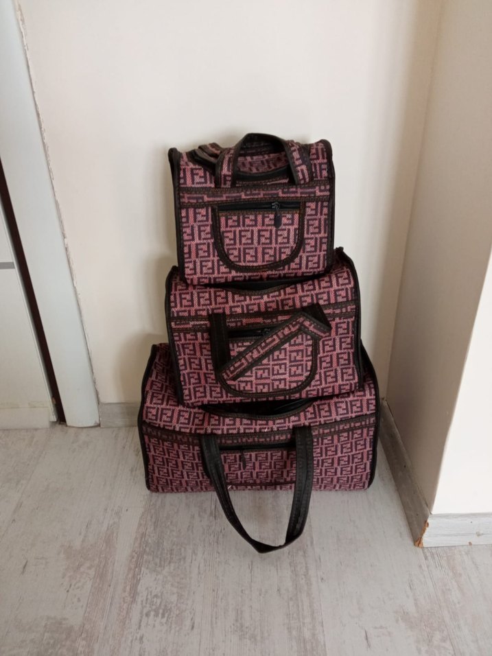 Renkli Baskılı Pembe Bebek ve günlük Çanta Seti - Görsel 3