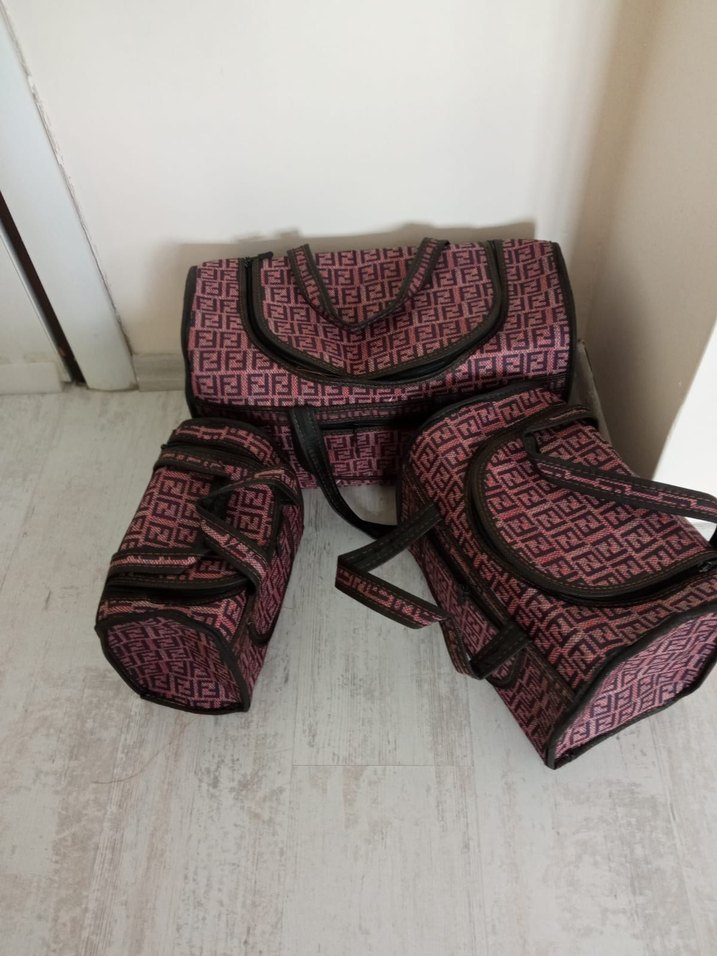 Renkli Baskılı Pembe Bebek ve günlük Çanta Seti - Görsel 5