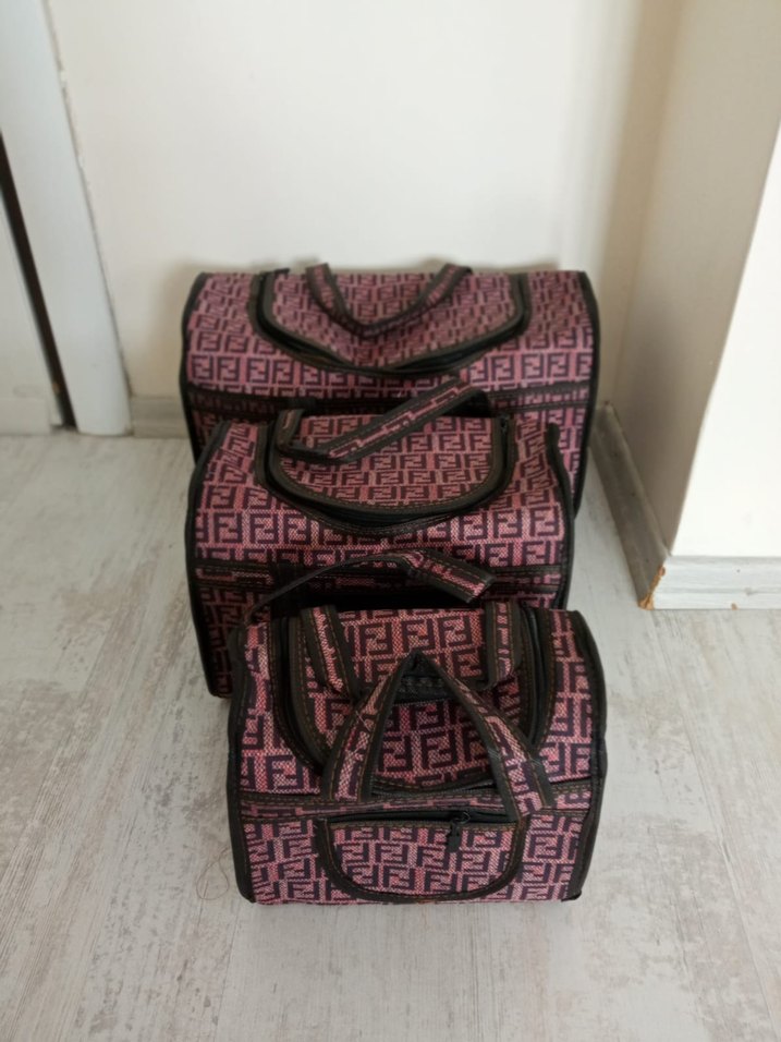 Renkli Baskılı Pembe Bebek ve günlük Çanta Seti - Görsel 4