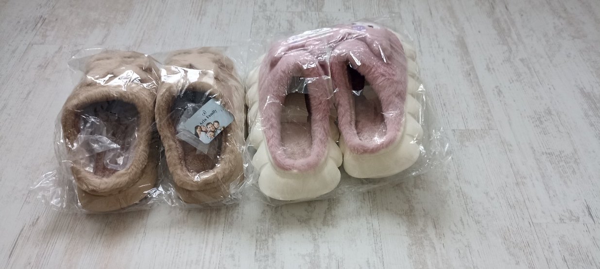 Kadın Bej ve Pembe Peluş Ev Terlikleri - Görsel 3