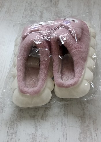 Kızlar için Pembe Pufflu Sıcak Ev Terliği - Görsel 2