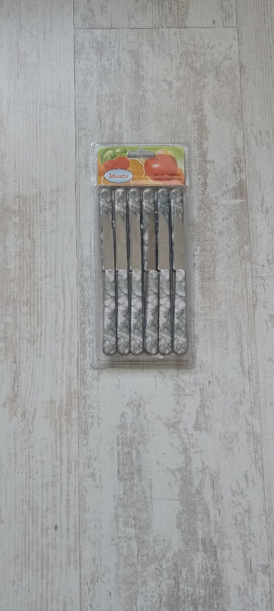 Gri Mermer Desenli 12'li Bıçak Seti - Görsel 2