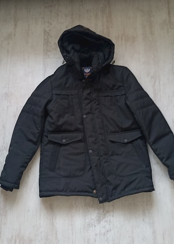 Düğmeli Siyah Erkek Midi Mont - Görsel 2