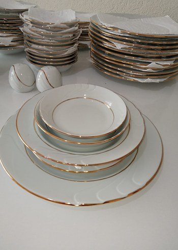 Beyaz Altın Kenarlı Yemek Takımı - Görsel 6