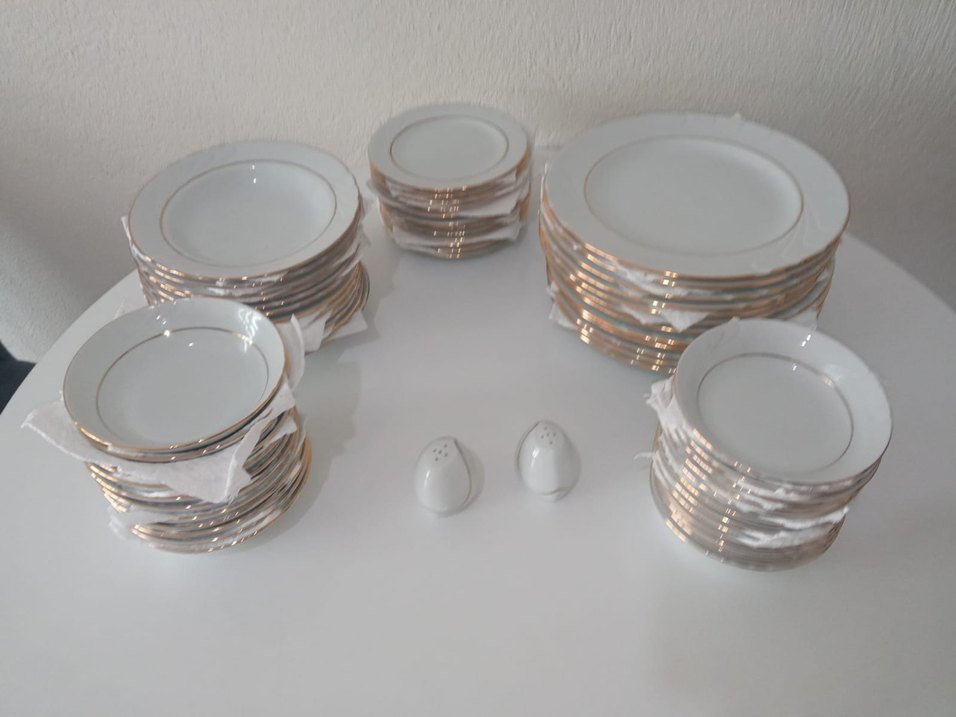 Beyaz Altın Kenarlı Yemek Takımı - Görsel 2