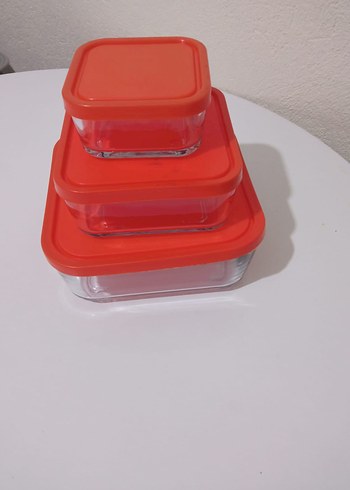 Kırmızı Kapaklı Cam Saklama Kapları Seti - Görsel 3