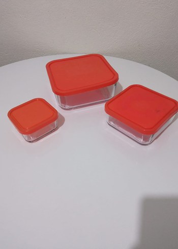 Kırmızı Kapaklı Cam Saklama Kapları Seti - Görsel 2
