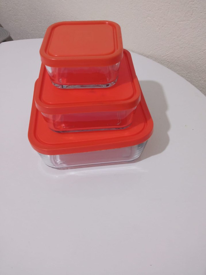 Kırmızı Kapaklı Cam Saklama Kapları Seti - Görsel 3