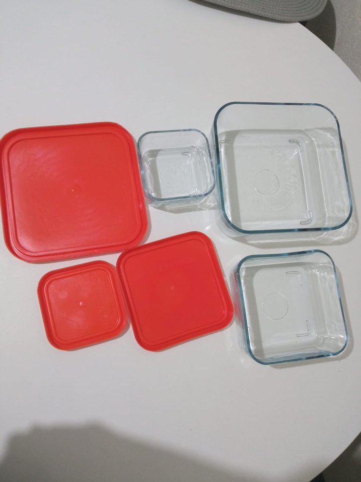 Kırmızı Kapaklı Cam Saklama Kapları Seti - Görsel 4