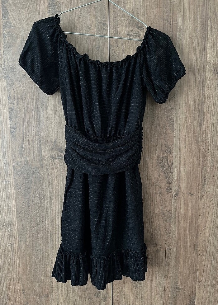 Siyah Mini Elbise - Görsel 2