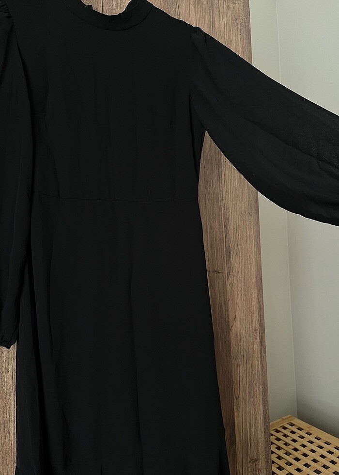 Siyah Şifon Elbise - Görsel 2