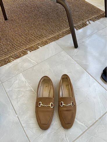 38 Beden Kahverengi süet loafer