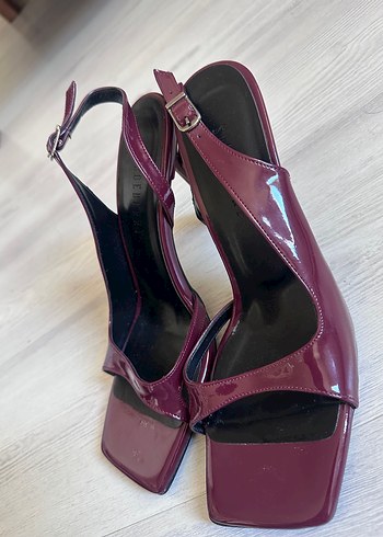 Diğer Bordo Rugan Kemerli Stiletto Kadın Sandalet