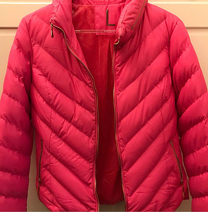 Pembe şişme mont