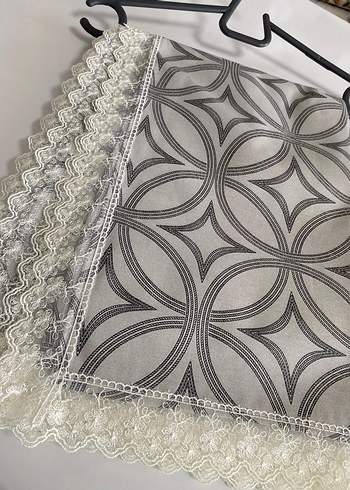 Soyut Desenli Gri Masa Örtüsü - Görsel 2