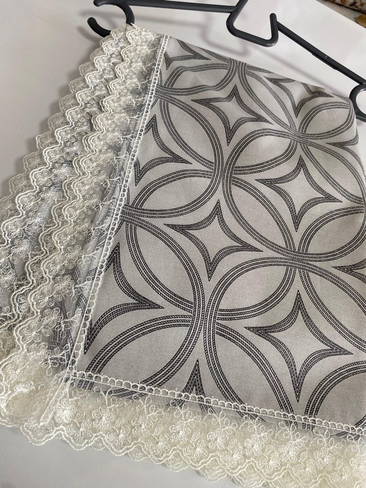 Soyut Desenli Gri Masa Örtüsü - Görsel 2
