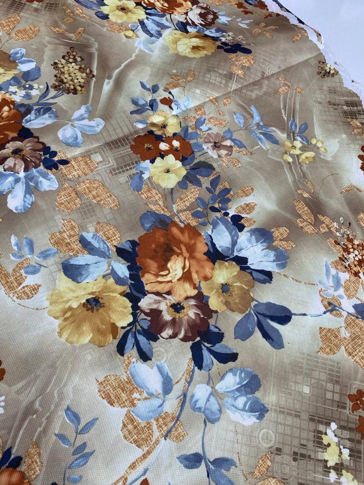 Bohem Tarzı Kahverengi Gri Çiçekli masa örtüsü - Görsel 3