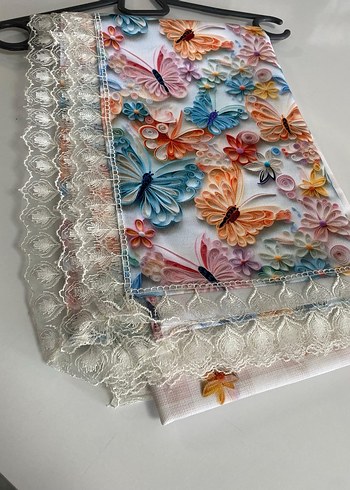 Dantel Detaylı Çok Renkli masa örtüsü - Görsel 4