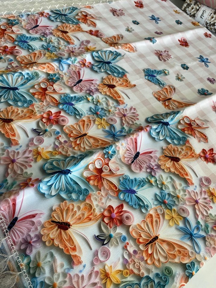 Dantel Detaylı Çok Renkli masa örtüsü - Görsel 2