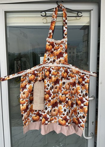 Baskılı Kahverengi Mutfak Önlüğü - Görsel 2